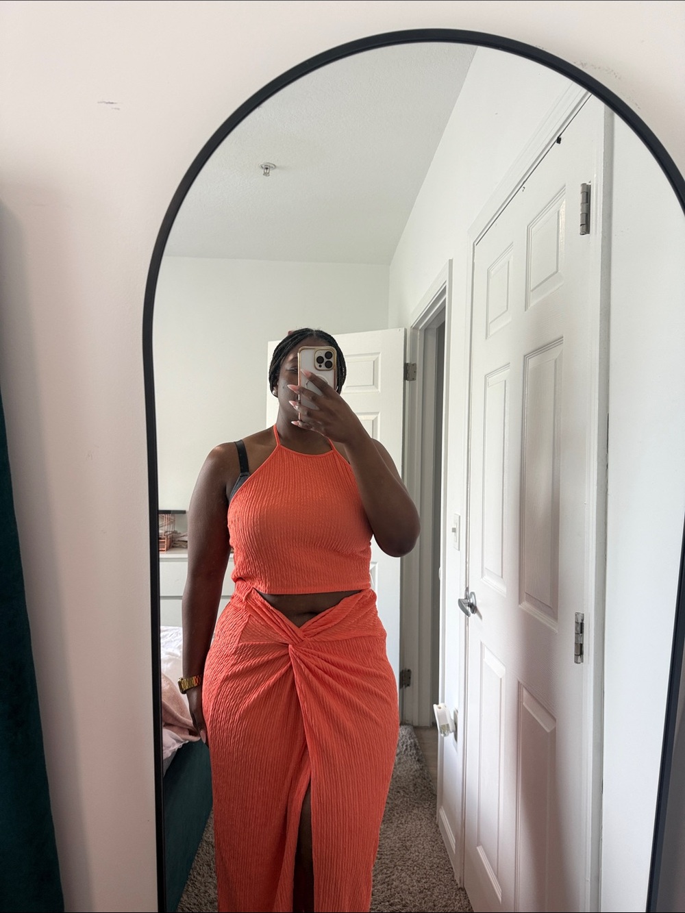 Fashion Nova Orange Two-Piece Cutout Jumpsuit Romper - Picture 2 of 4